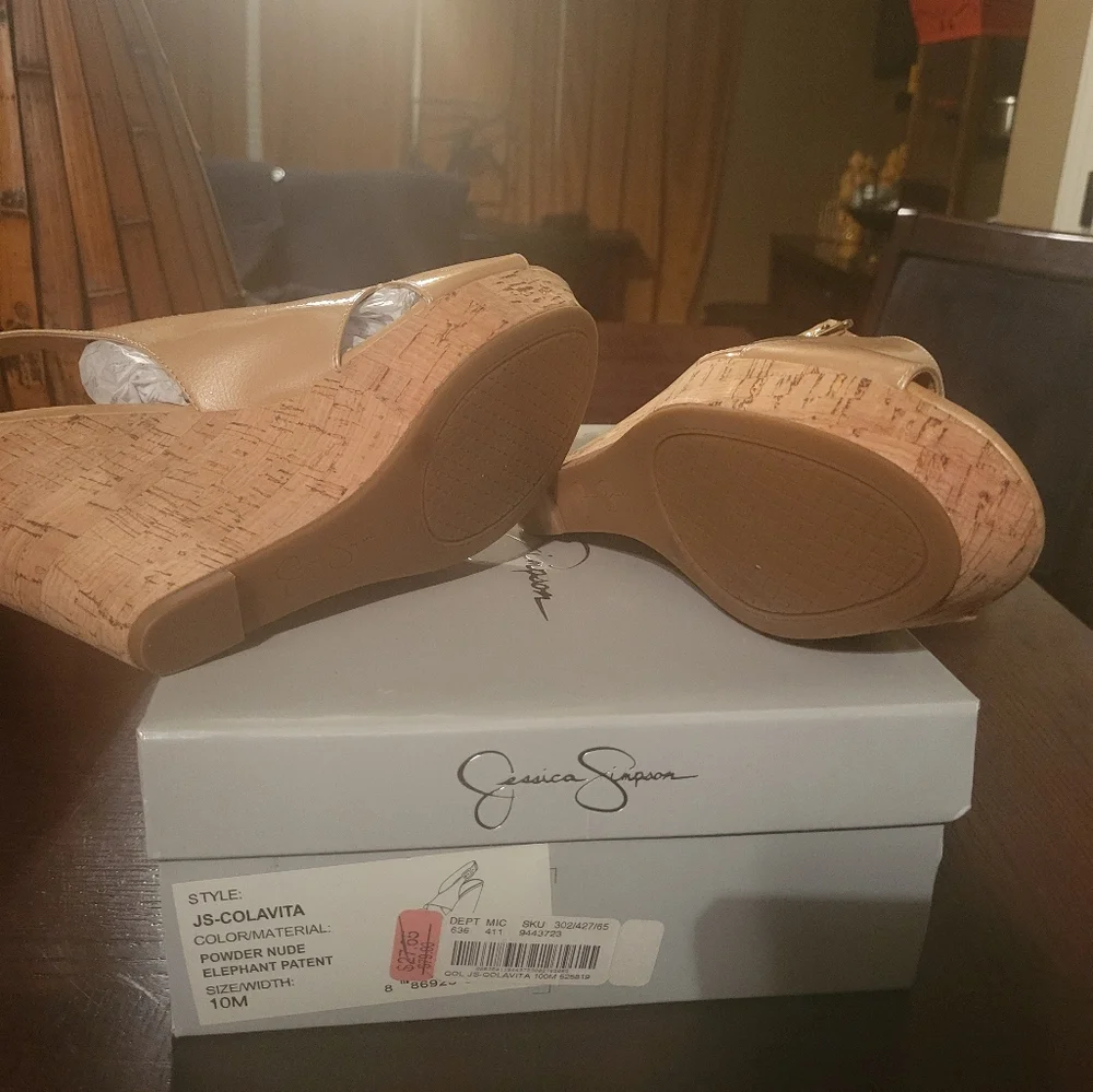 Jessica Simpson Colavita Platform Wedge Sandals in Nude